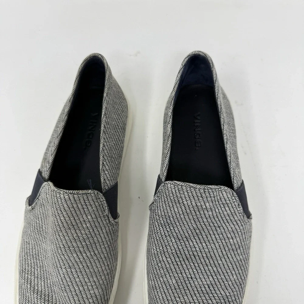 Vince Blair Platform Leather Black Textured Slip-On Women's‎ Sneakers Size 6